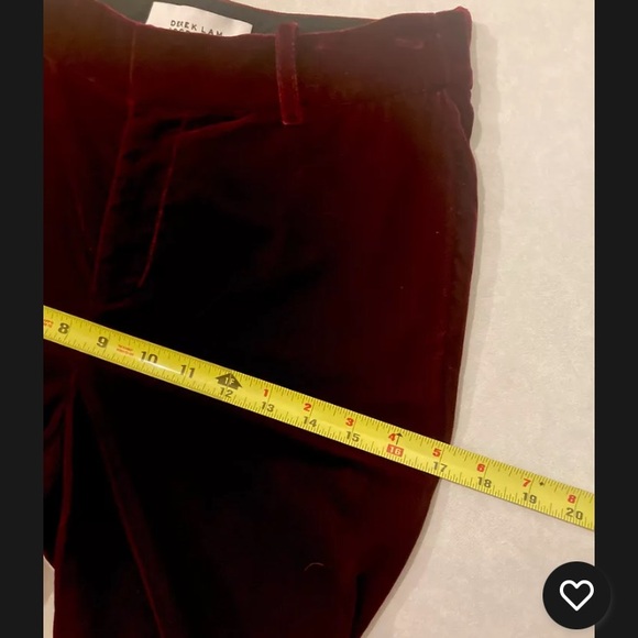 XS Derek Lam Crosby Velvet New Years Cropped Flare Legging Pants TF73101VE Red - Picture 7 of 12